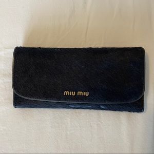 Miu Miu navy blue long wallet